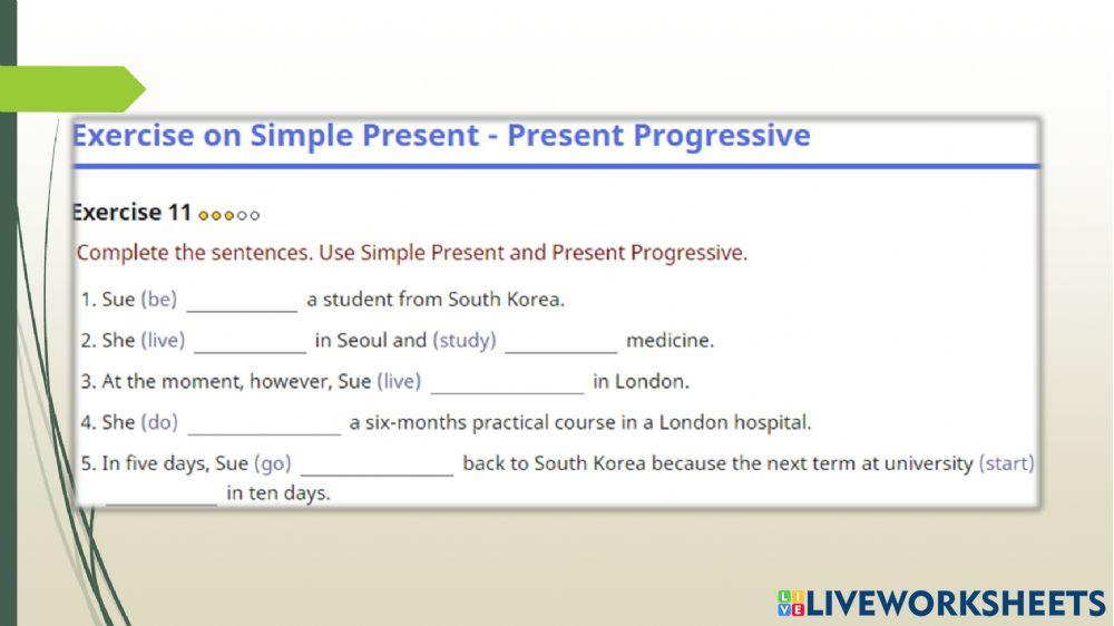 Simple present vs continuous review
