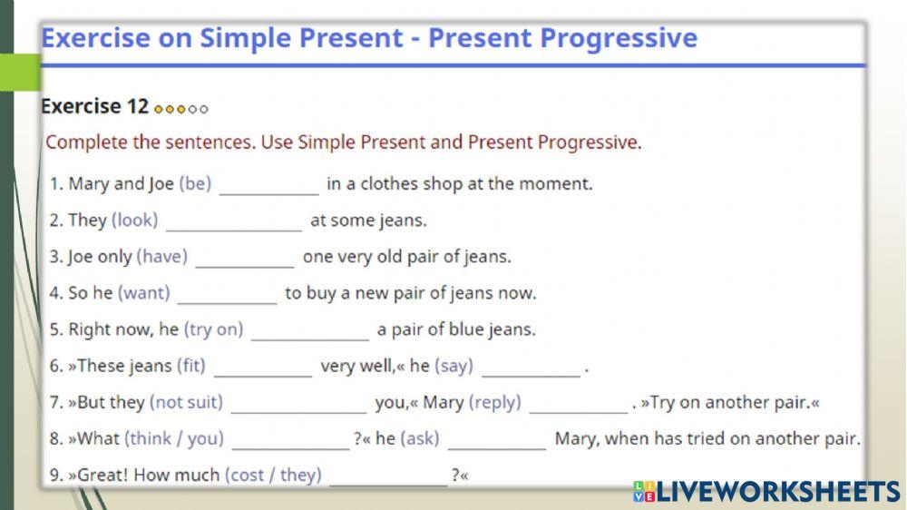Simple present vs continuous review