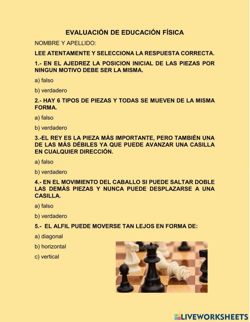 Evaluación de educación física 6° sec.