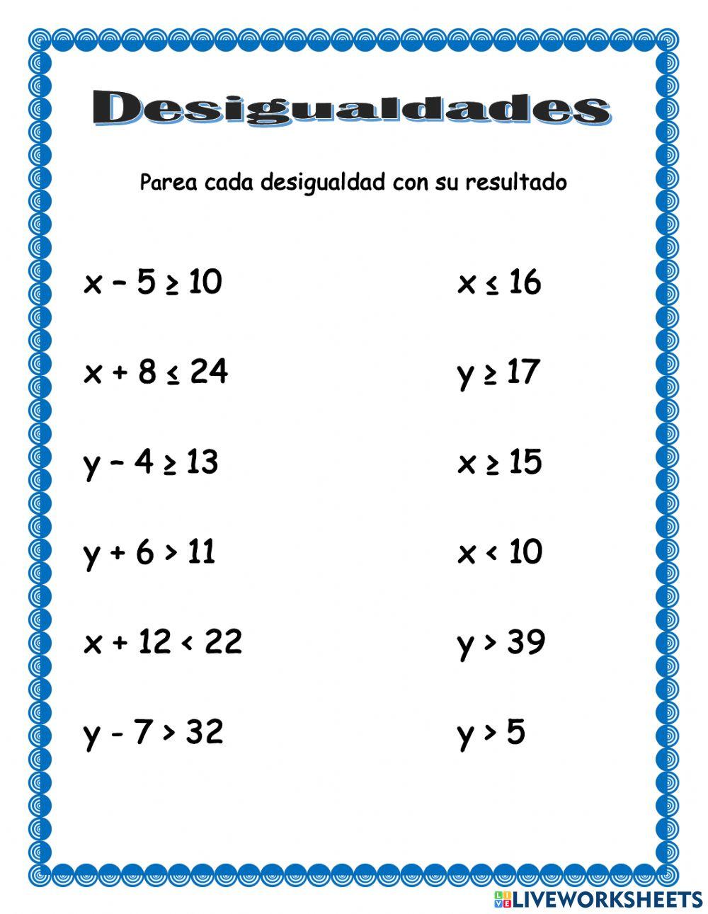 Desigualdades Simples