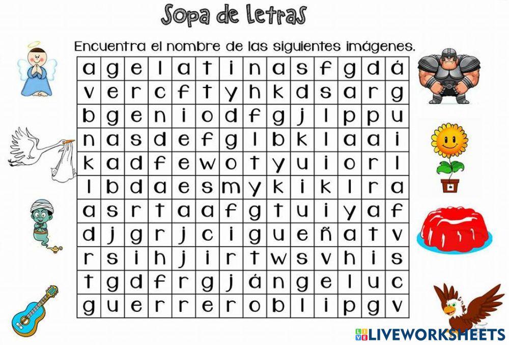 Sopa de letra de g