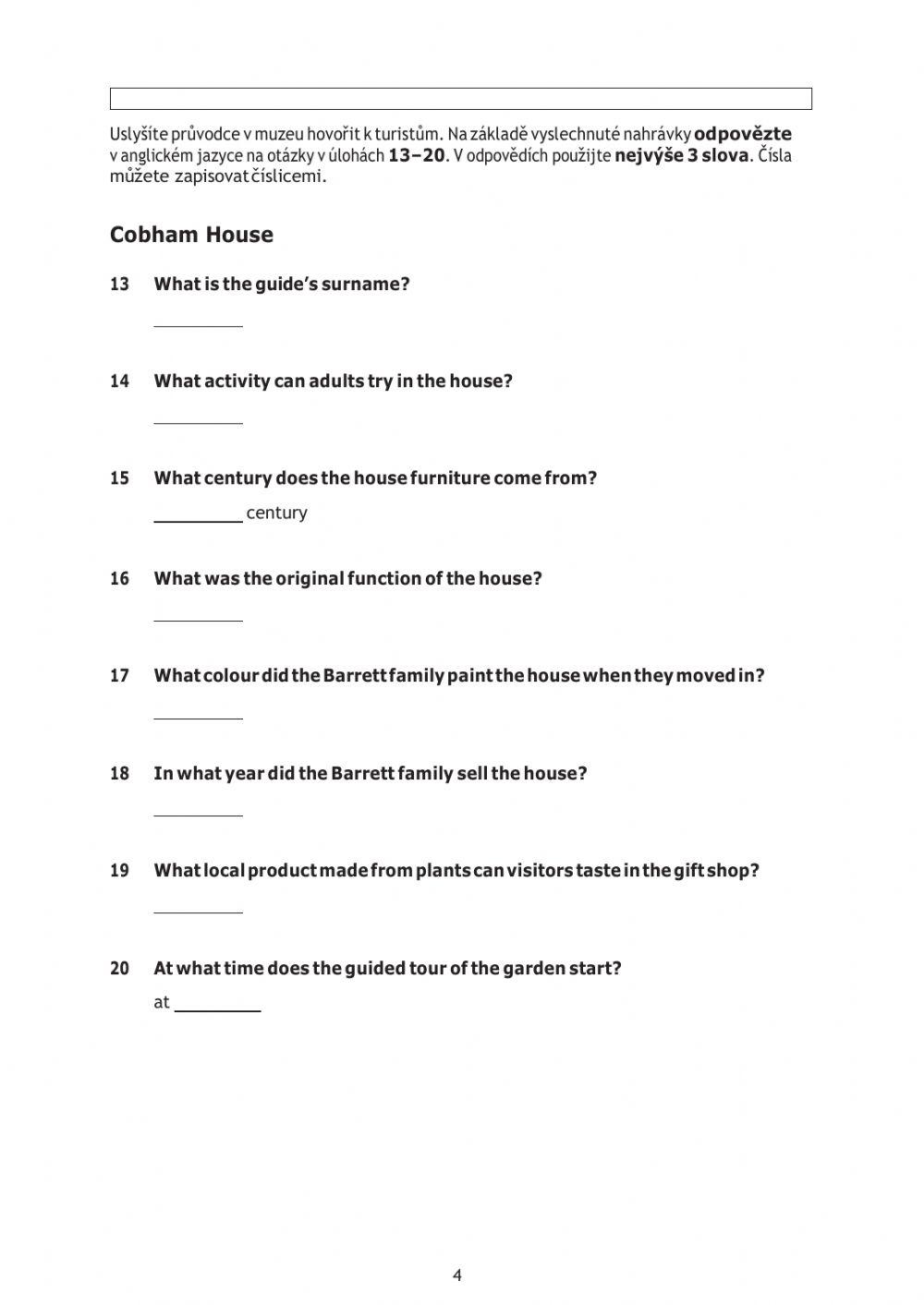 Listening comprehension 1