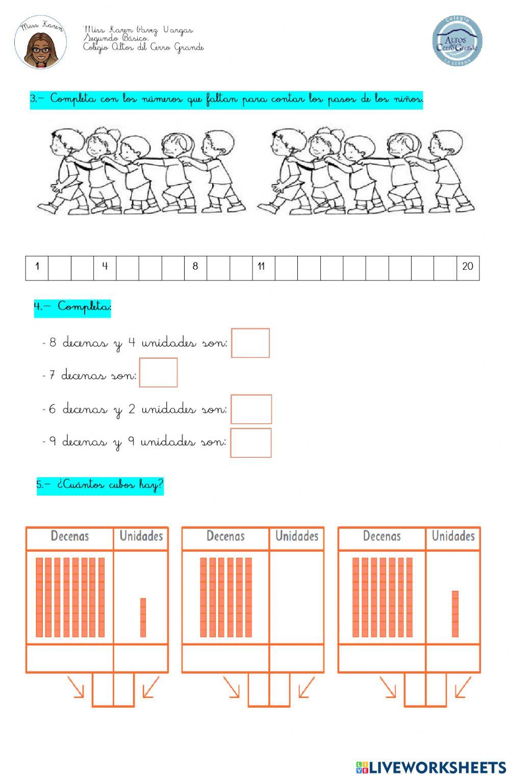 Guía Práctica. UNIDADES Y DECENAS
