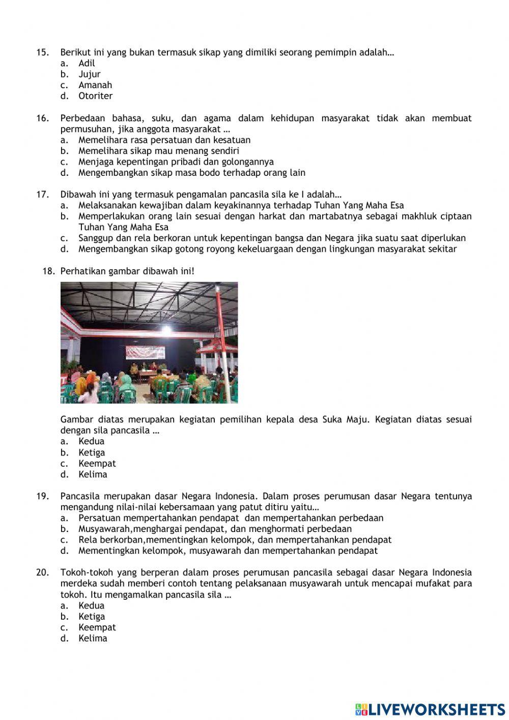 Latihan Soal PTS Genap