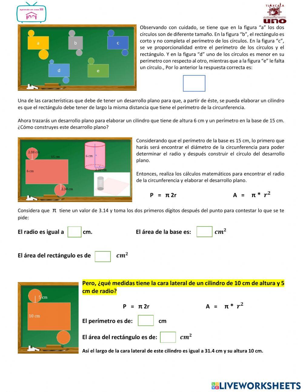 Desarrollo plano de cilindros y conos