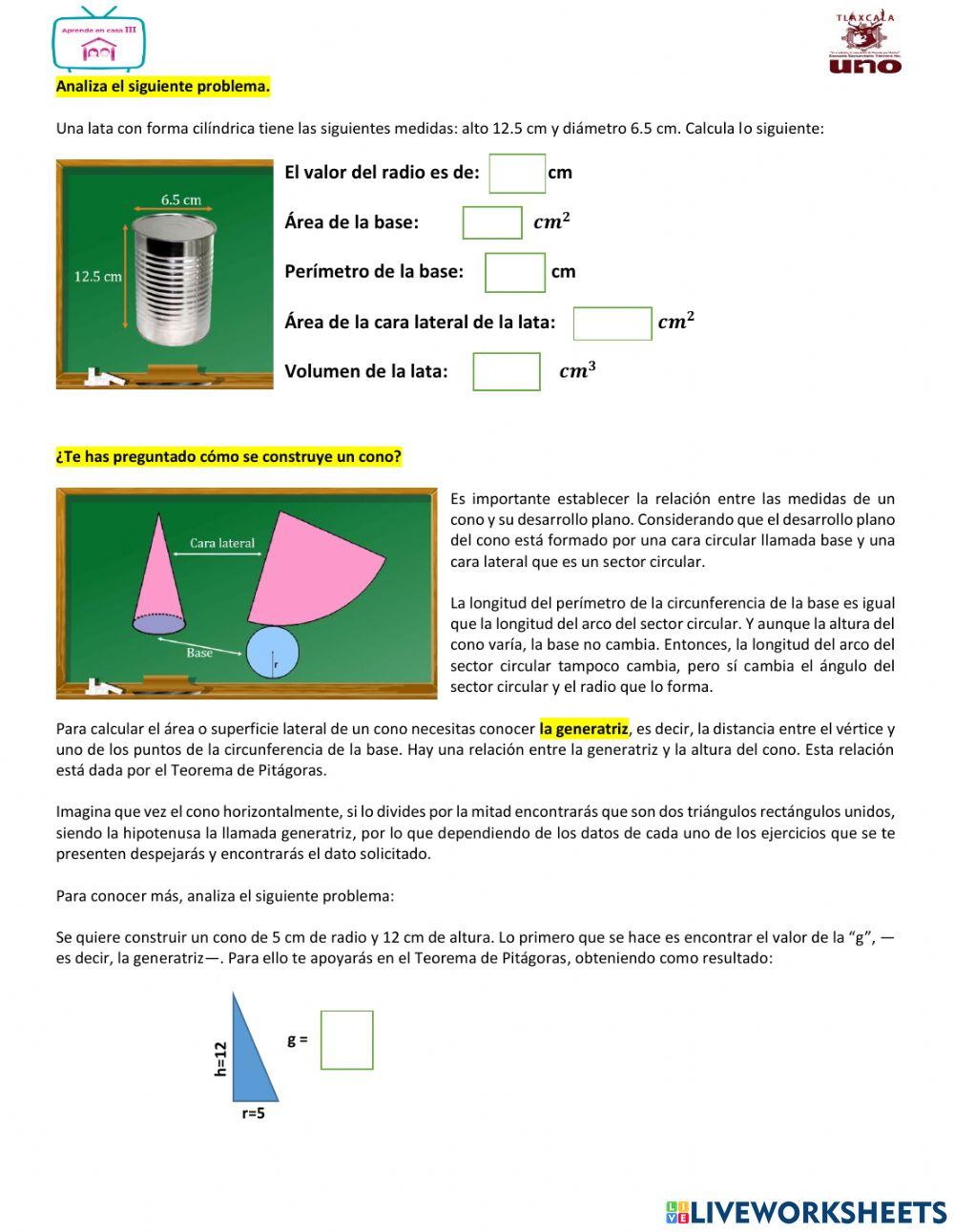 Desarrollo plano de cilindros y conos