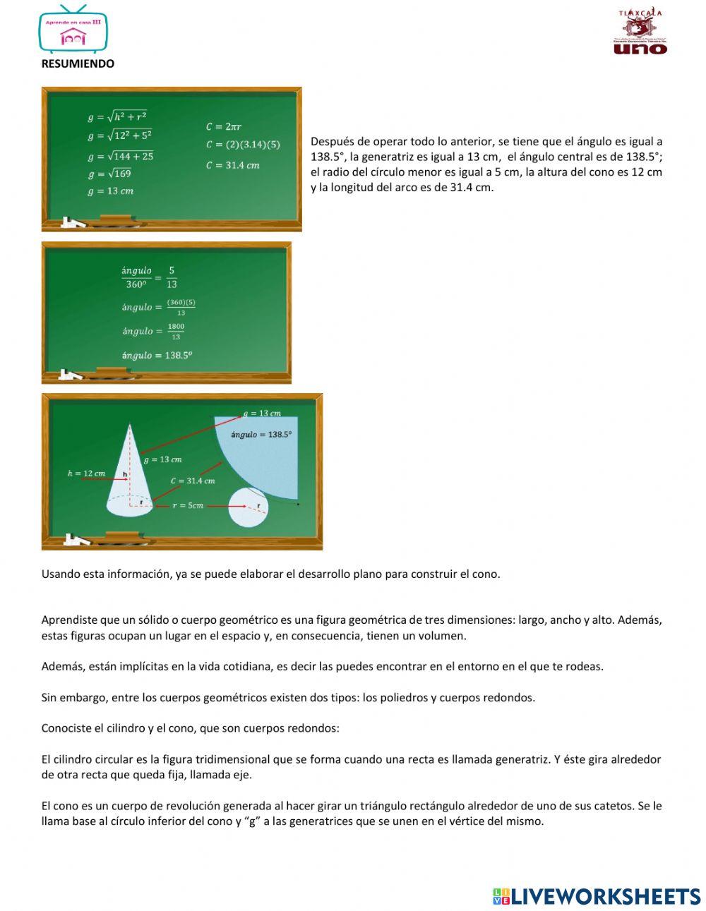 Desarrollo plano de cilindros y conos