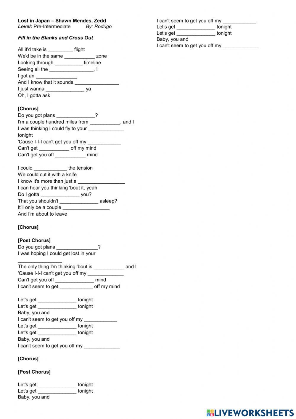 Lost in Japan - Shawn Mendes, Zedd - Pre-Inter