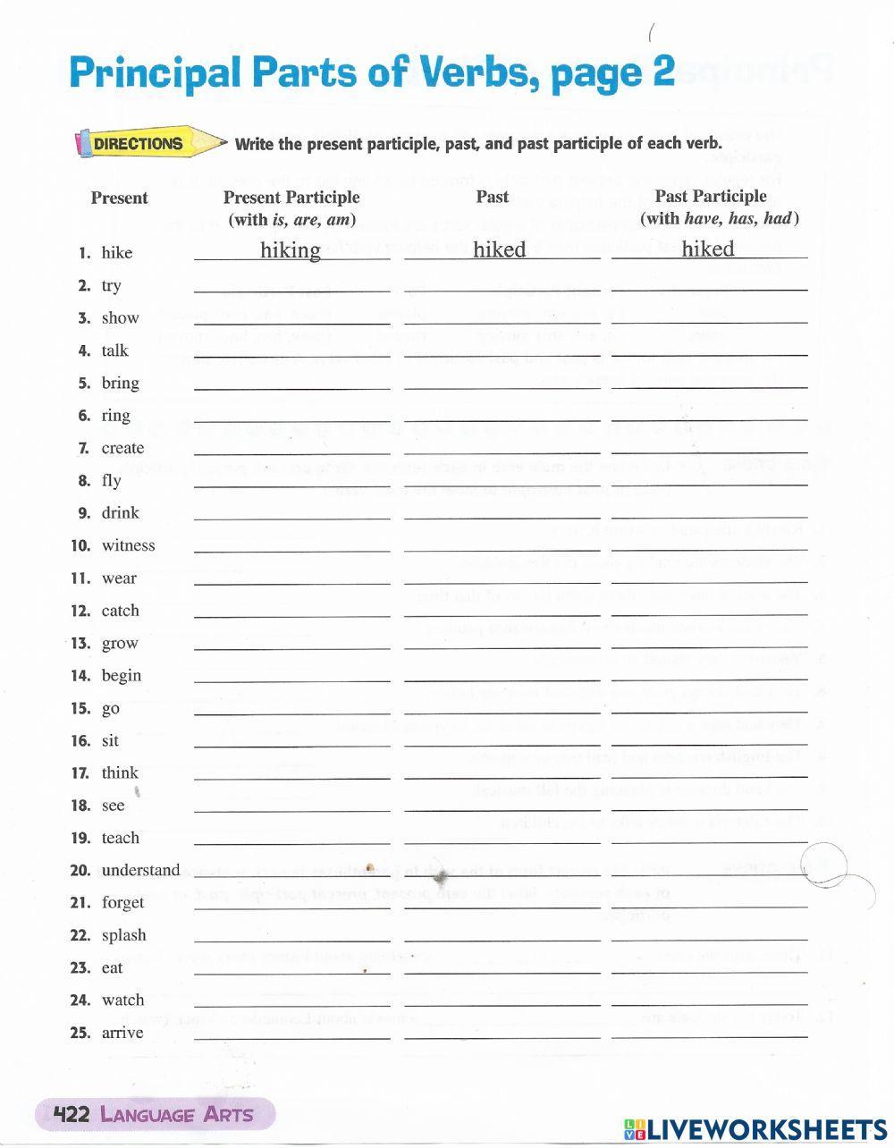 PRINCIPAL Parts OF VERBS