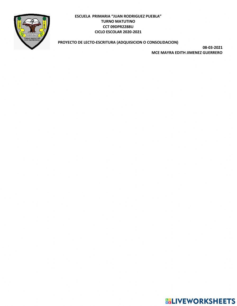 Escritura de palabras