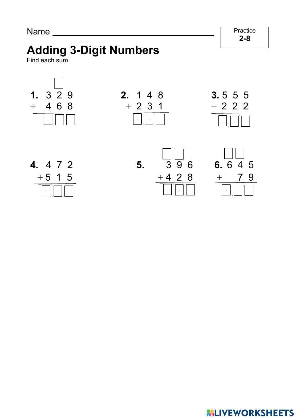 792984 Adding 3 Digit Numbers With And Without 792984 Adding 3 Digit Numbers With And Without
