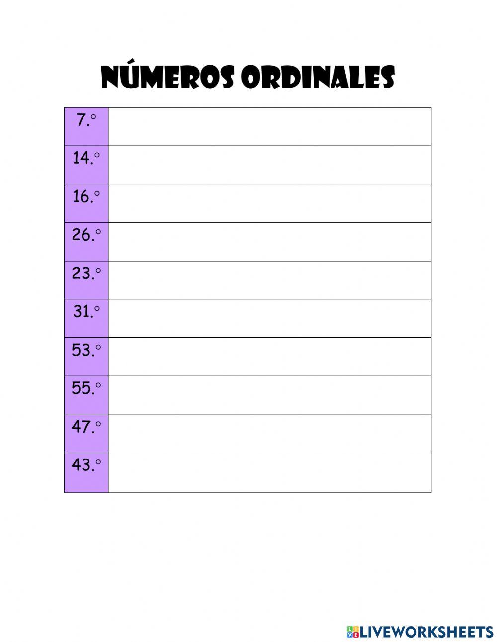 Números ordinales