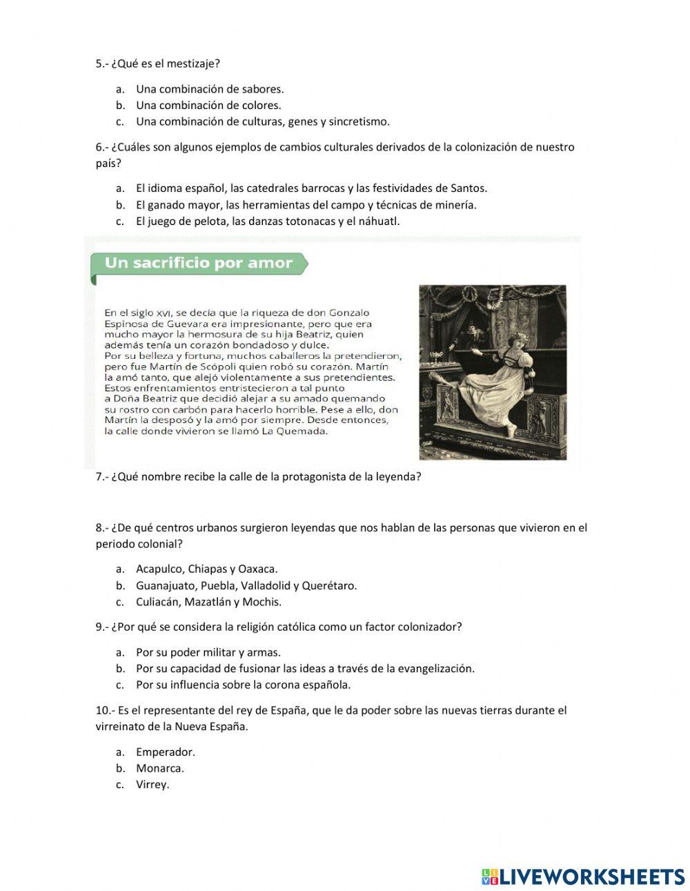 Repaso de historia previo examen de marzo