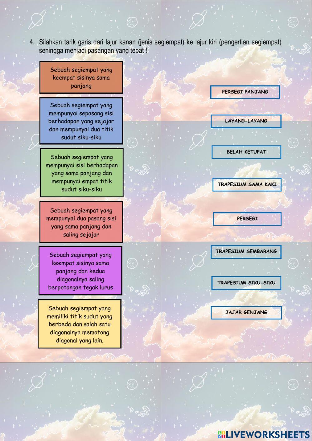 Jenis dan Sifat Segiempat