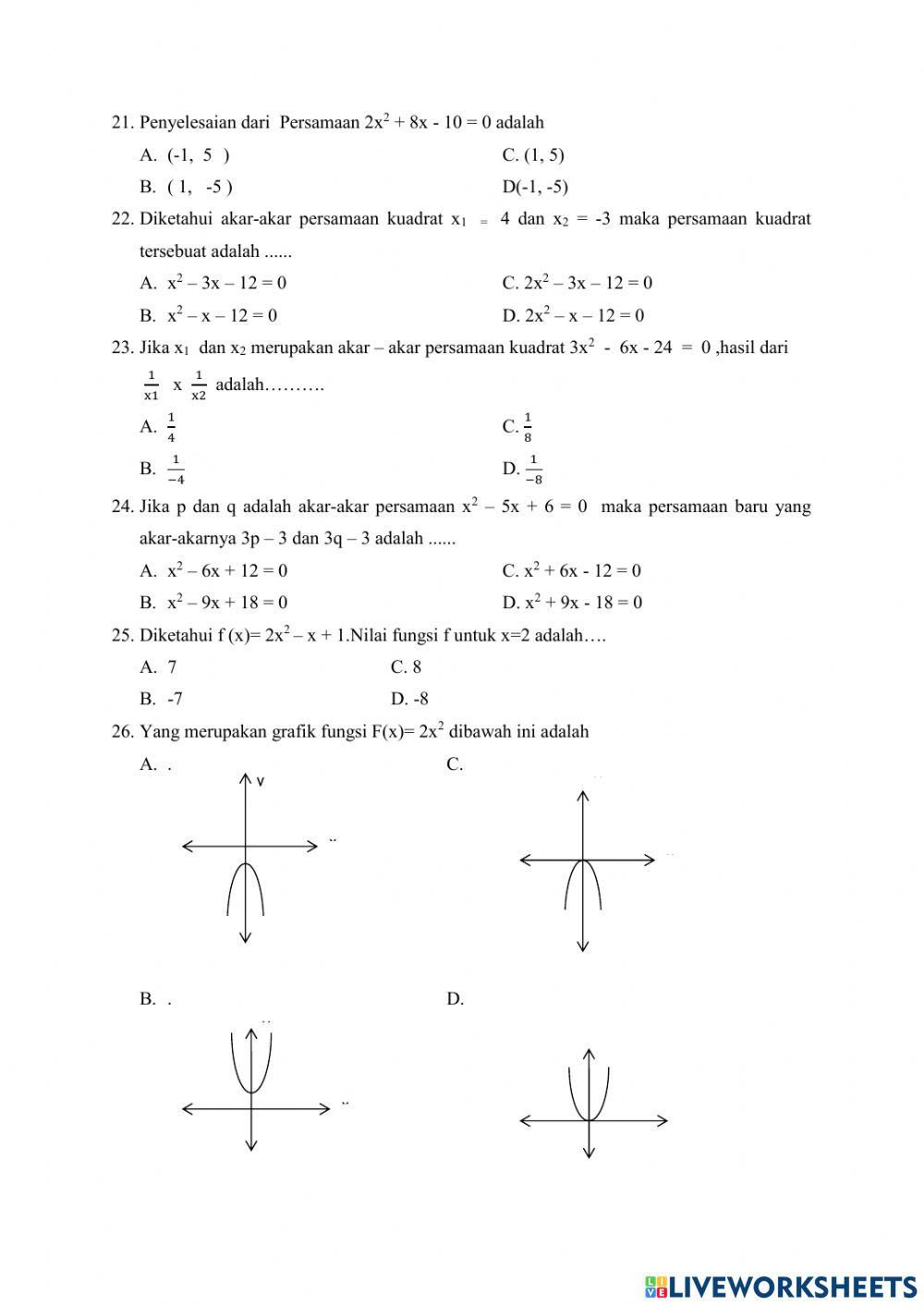 Uji coba ujian matematika