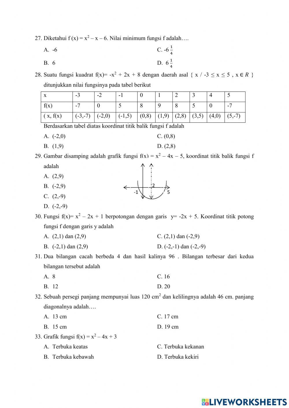 Uji coba ujian matematika