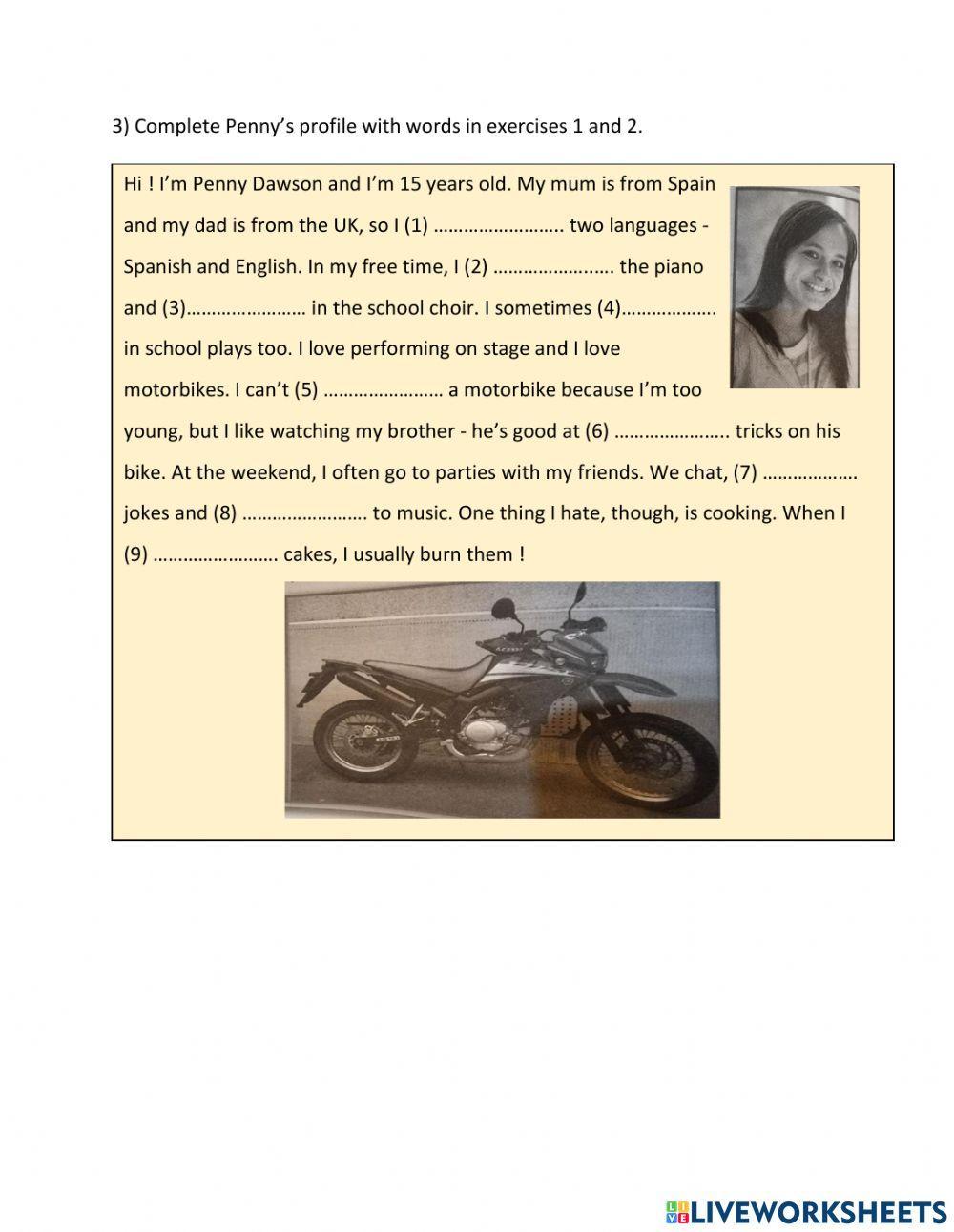 Skills and abilities (Unit 1 : What Do You Like?)