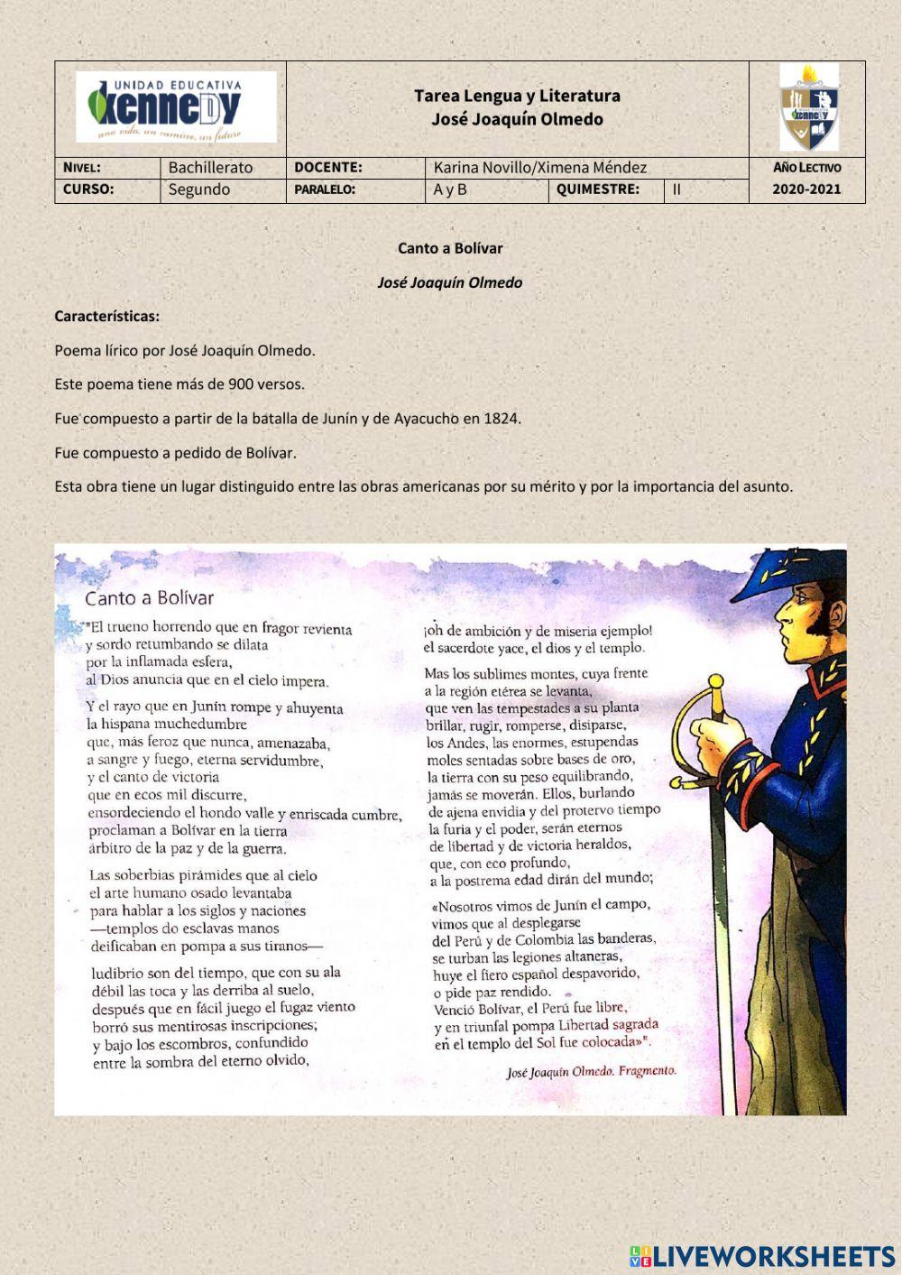 Poema Canto a Bolívar
