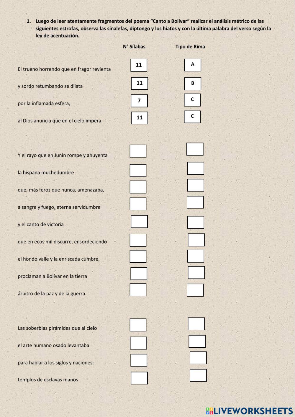 Poema Canto a Bolívar