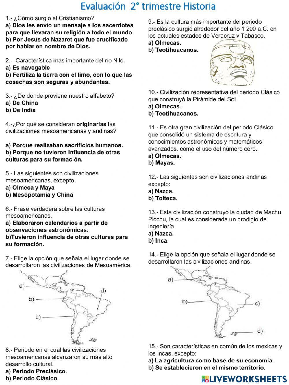 Evaluación de historia