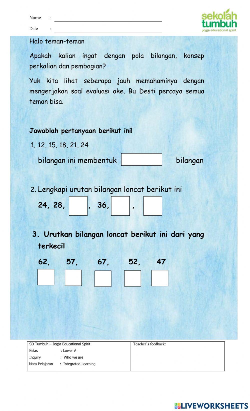 IL-Evaluasi Pola Bilangan, Perkalian dan Pembagian-Puluhan