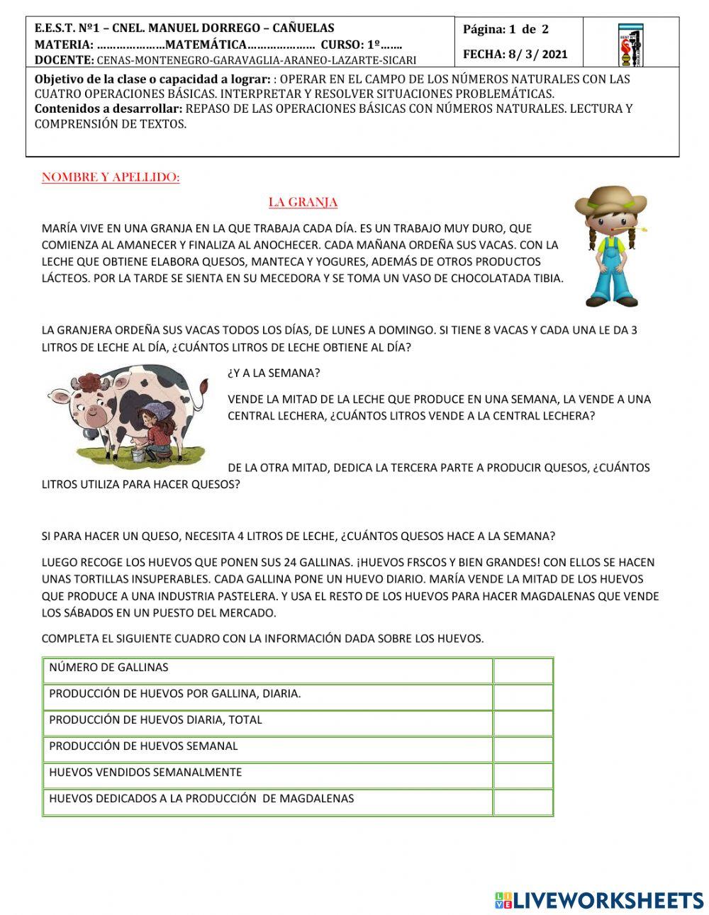 1° año matemática tp n°1 diagnóstico