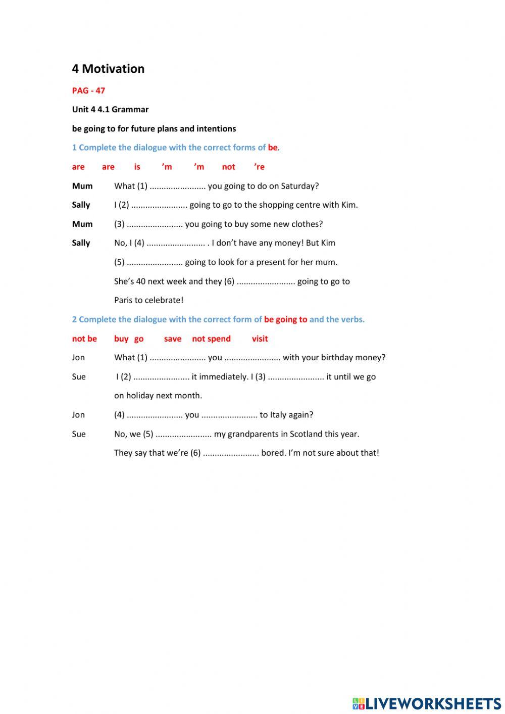 Motivation - Extra Practice - P47