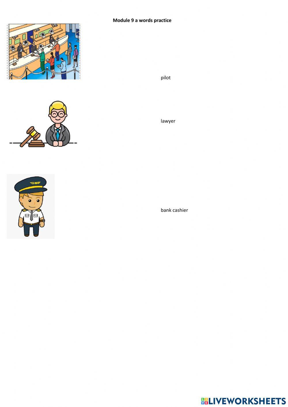 Jobs-Pre-intermediate Module 9a words