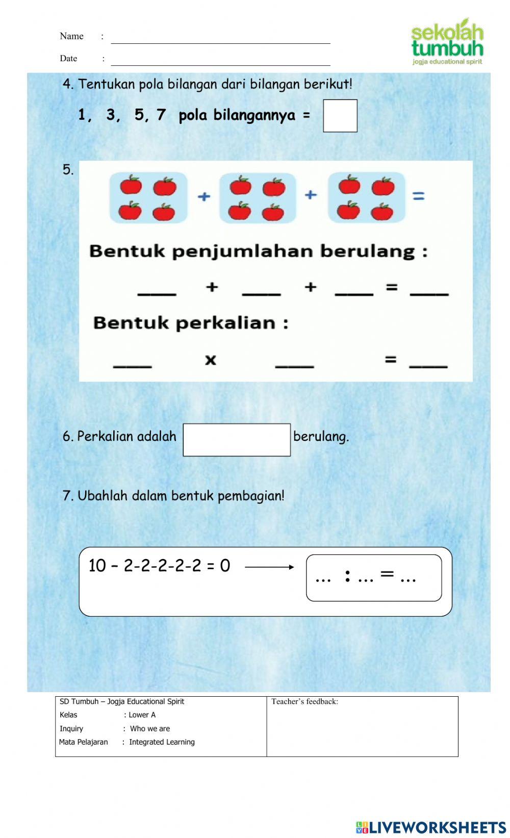 IL-Evaluasi Pola Bilangan, Perkalian dan pembagian-Satuan