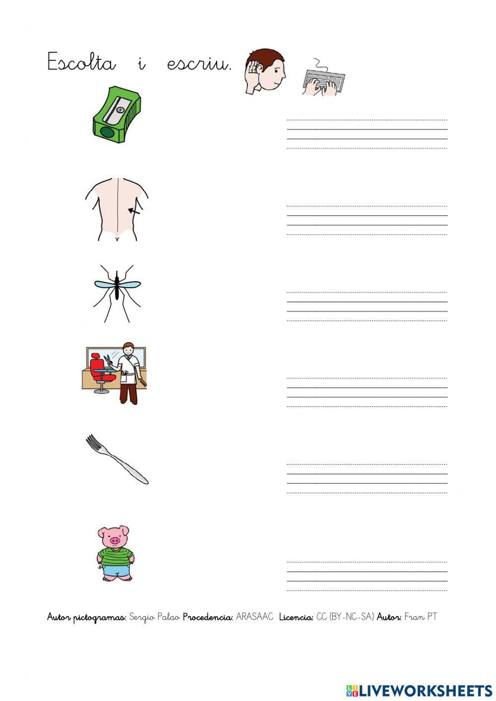 Dictat paraules amb c-q.