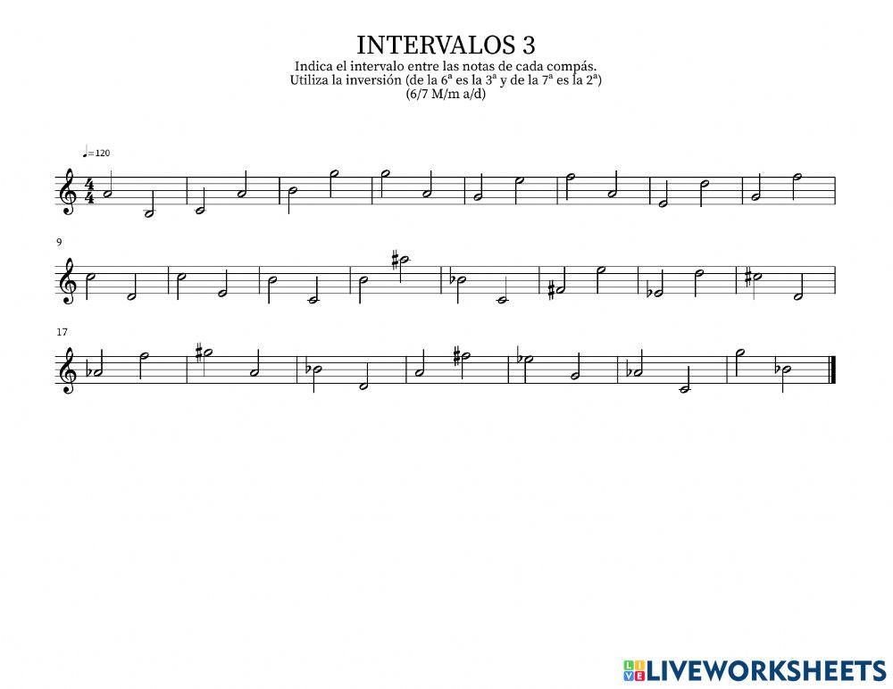 Intervalos de 6ª y 7ª