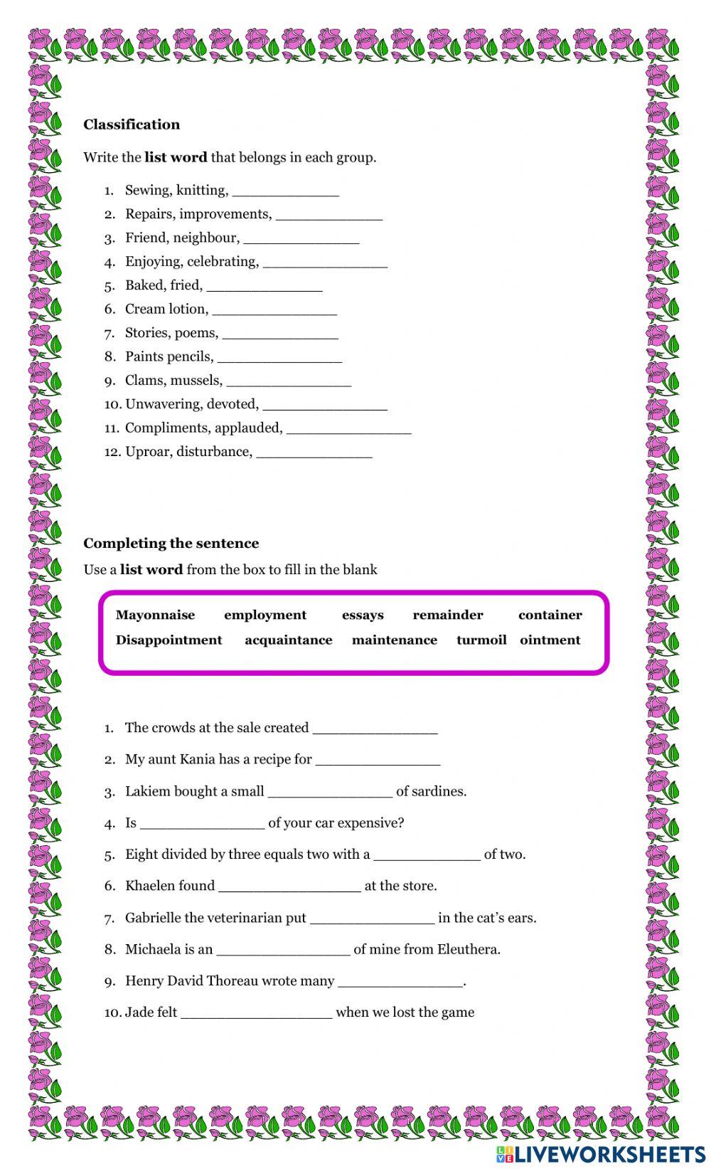 Words with ai, ay, oi and oy