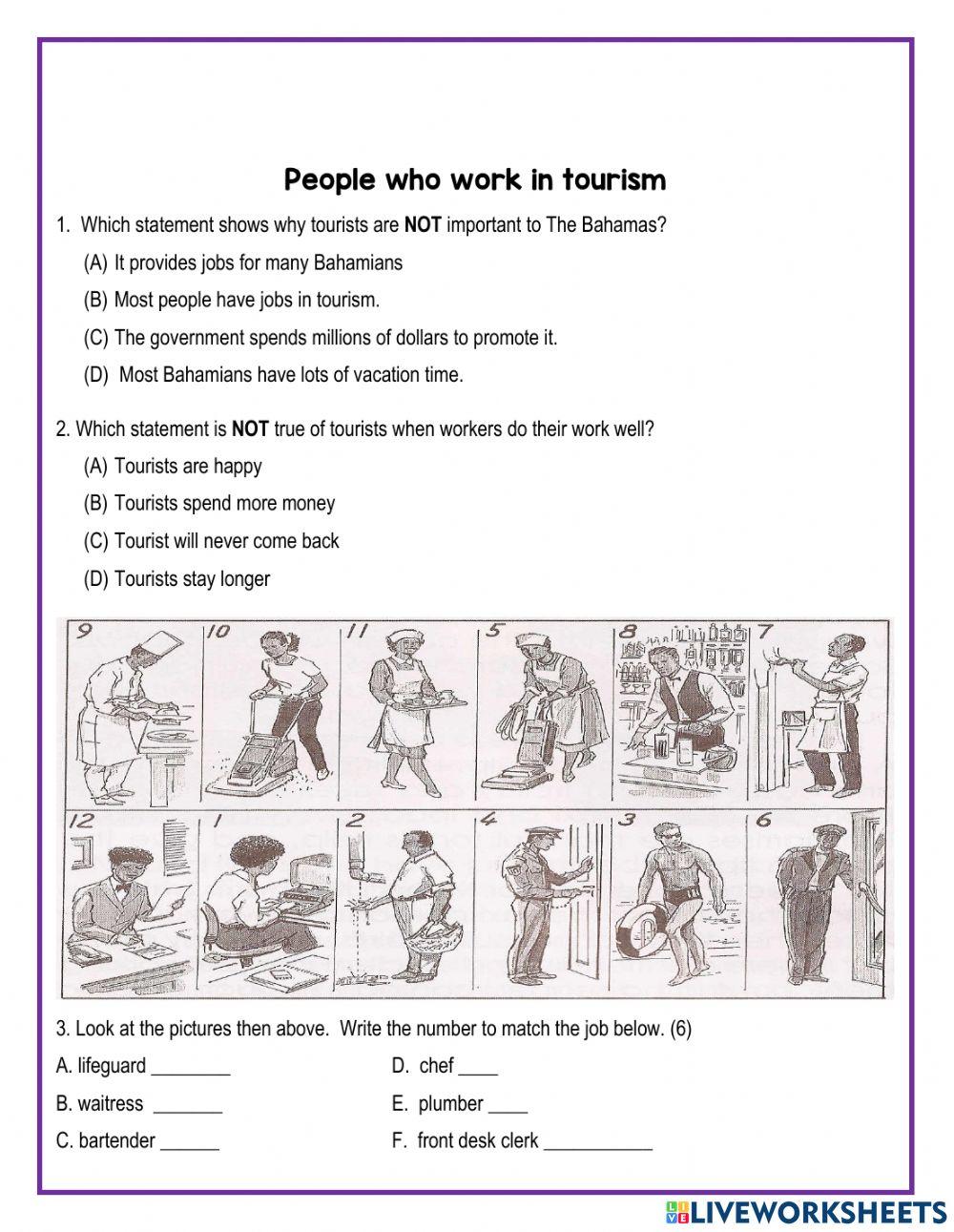 People who work in tourism