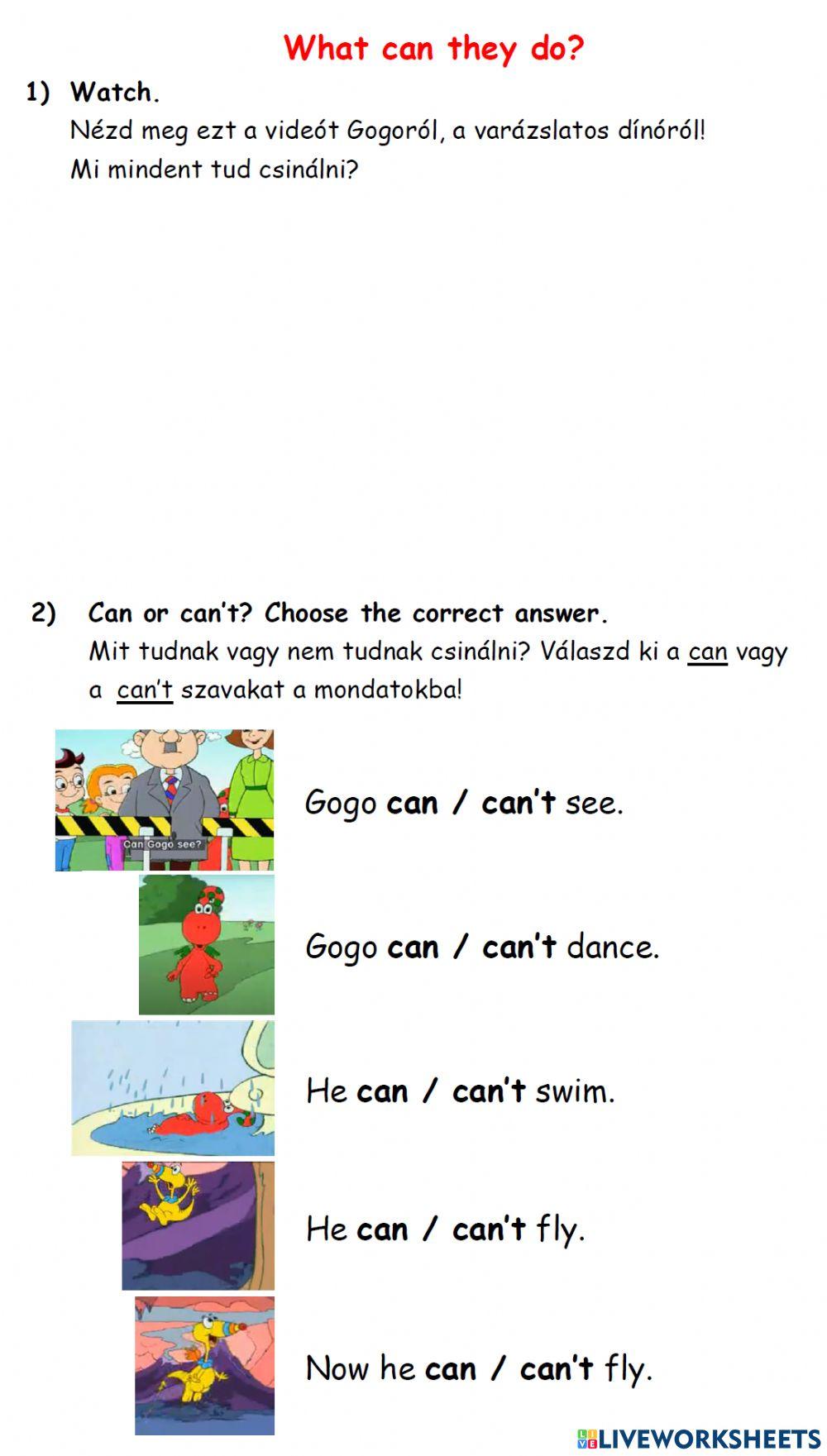 Can-can't - Gogo's adventures with English