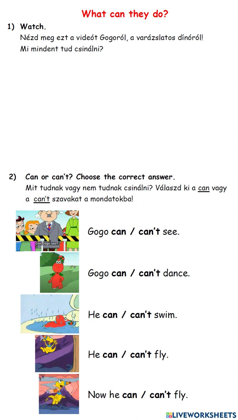 Can-can't - Gogo's adventures with English Can-can't - Gogo's adventures with English