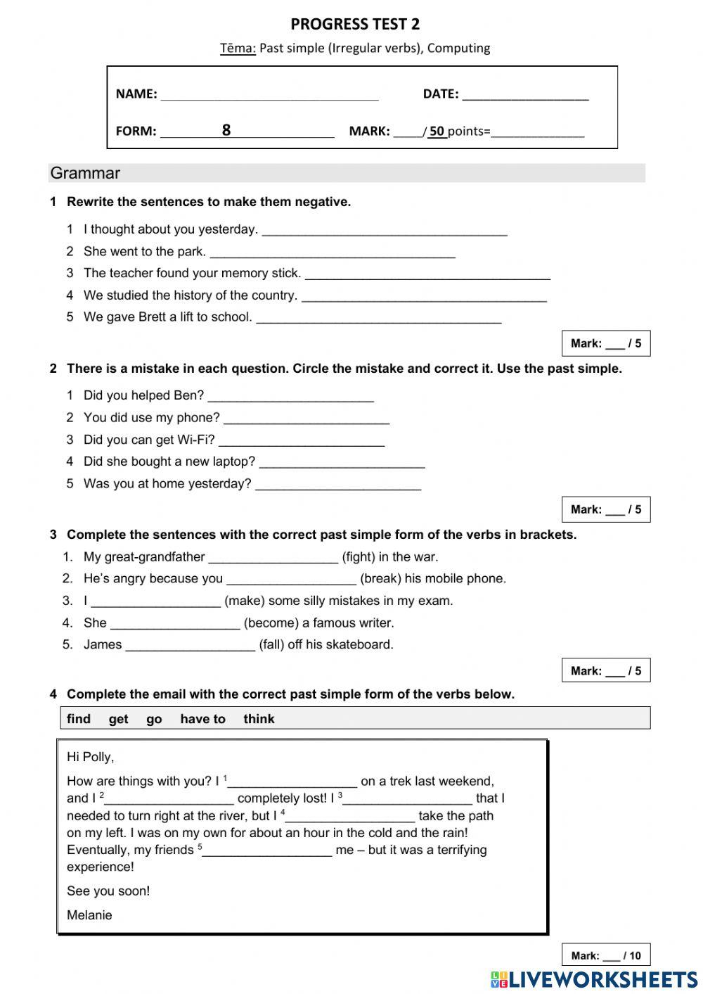 Past simple (Irregular), Computing