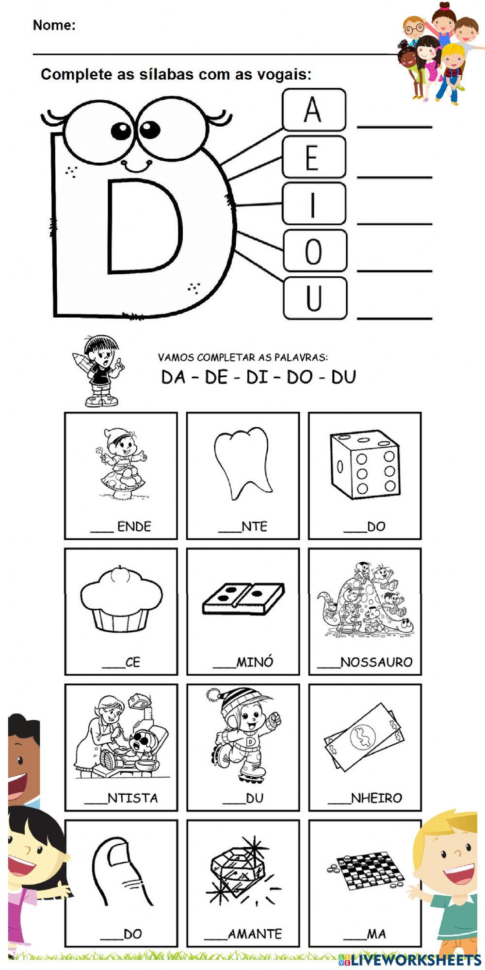 Família silábica da letra D