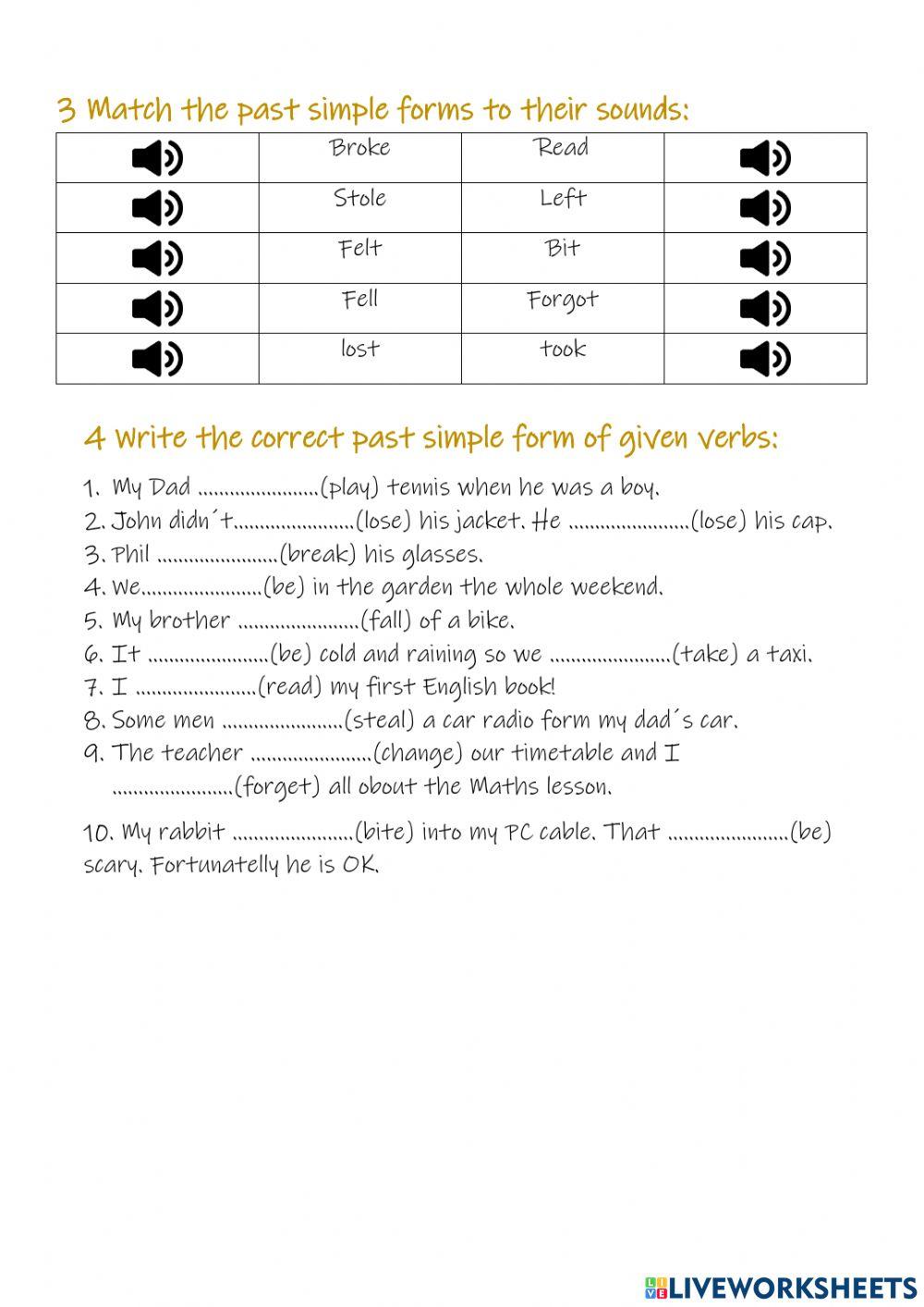 Past Simple of Irregular verbs 1 (Project 2 - Unit 3C)