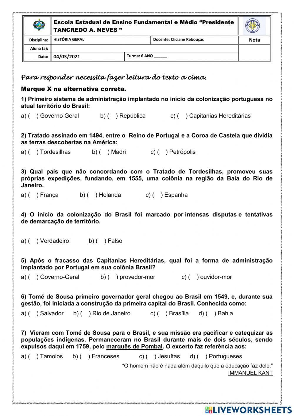 Ciclo do pau-brasil Início do Período Colonial Governo-Geral