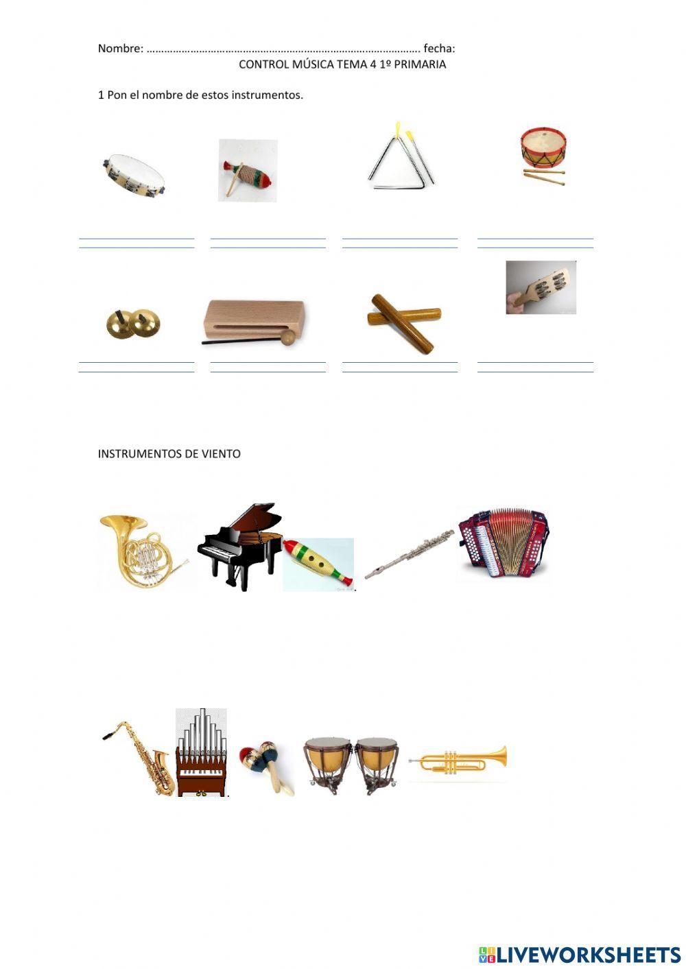 Instrumentos de percusión y viento