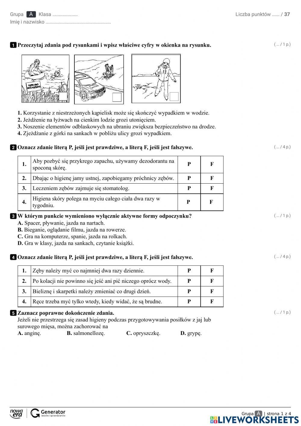 Test Przyroda Klasa 5 Dział 3 4848676 | Przyroda - sprawdzian dział 5 - odkrywamy