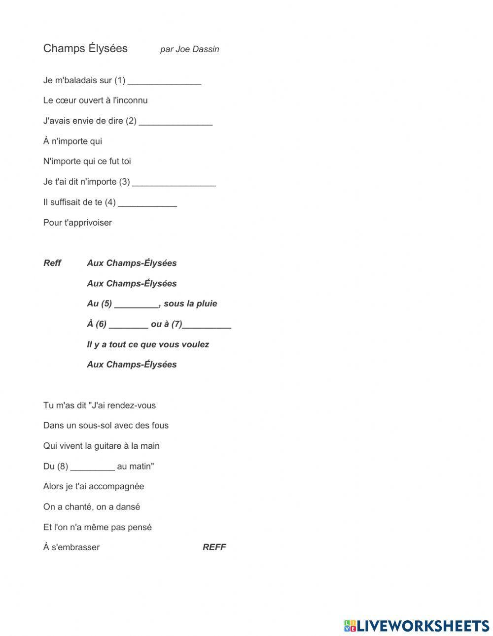 Champs Élysées-Listening Practice