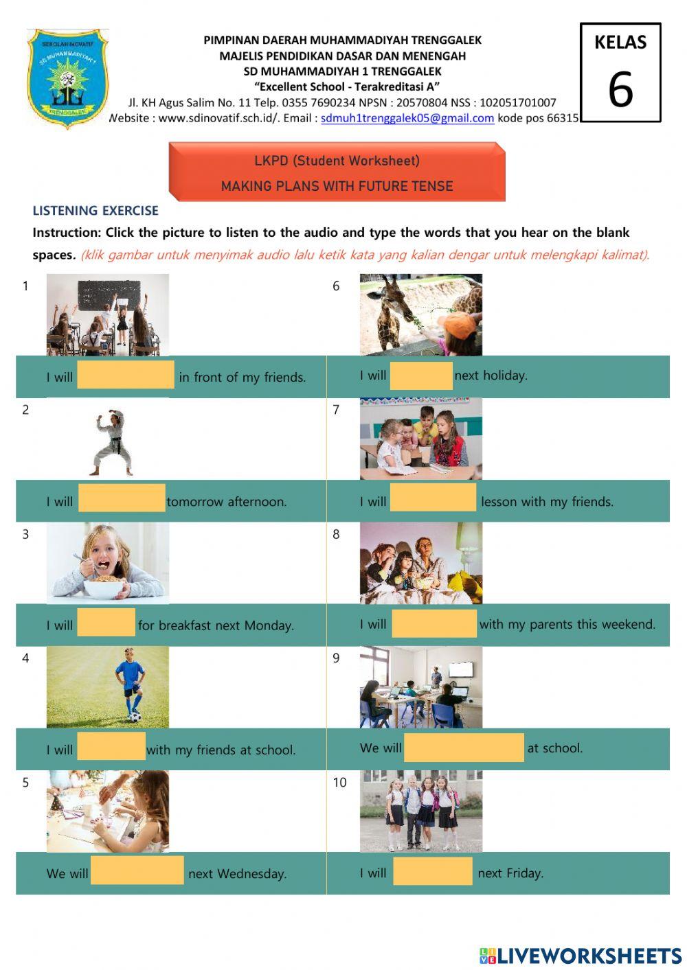 Making Plans with Future Tense