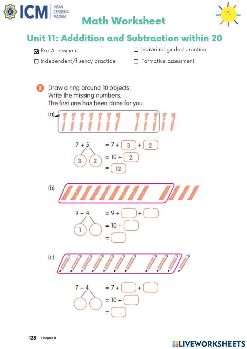 794621 Addition and Subtraction Within 20 Intanolia