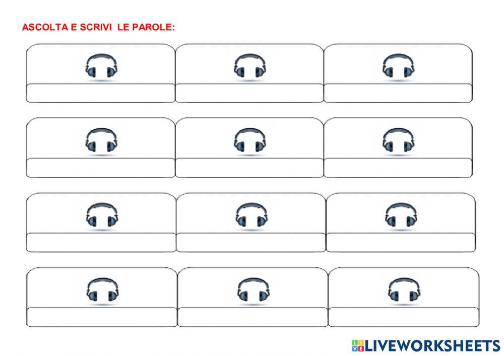 Dettato di parole con C,G e H