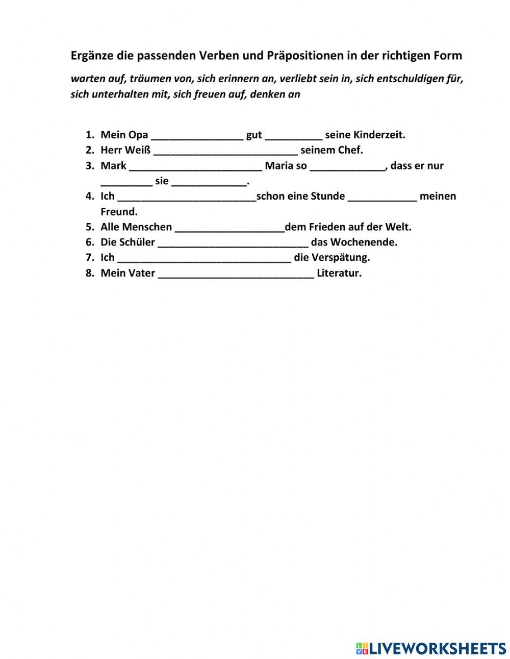 Verben + Präpositionen