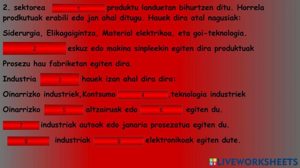 Lan sektoreak: 2. sektorea