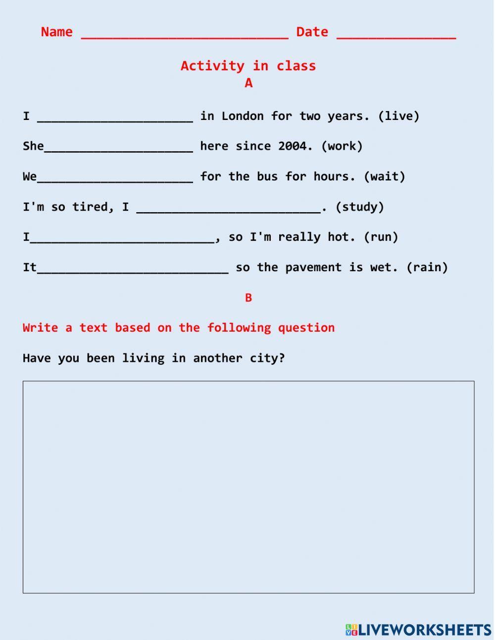 Present perfect continuous