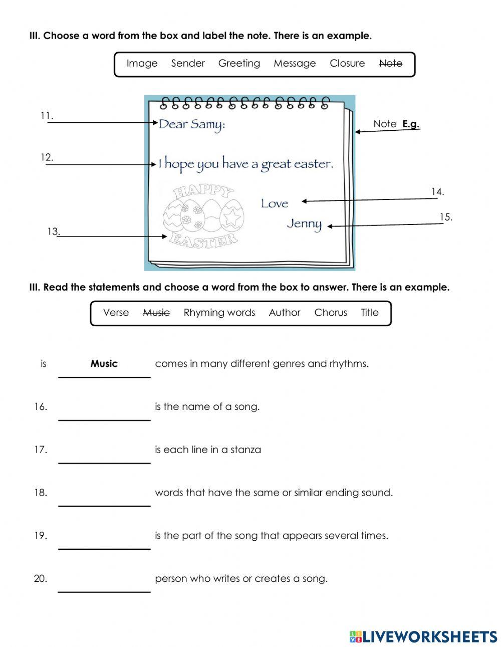Second Trimester Exam - Third Grade
