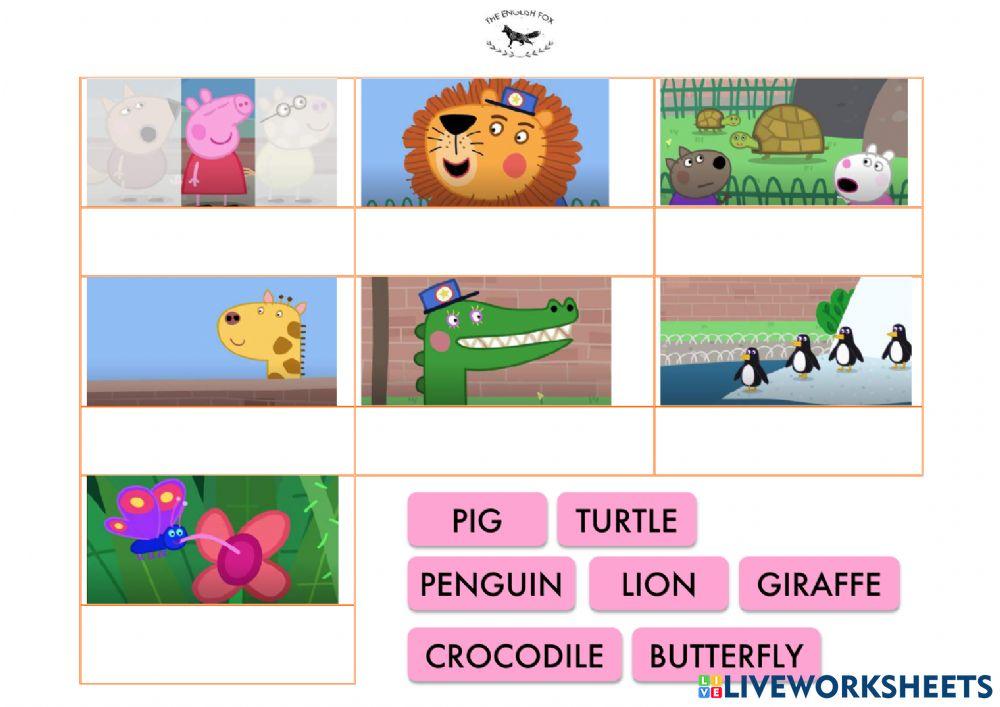 Peppa pig at the ZOO